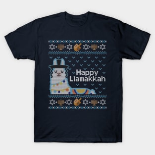 Funny Ugly Hanukkah Sweater, Llama Llamakkah T-Shirt